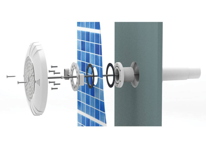 Монтажний комплект, під лайнер панельних басейнів, для накладного прожектору