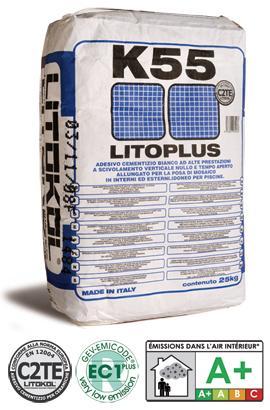 Клей для плитки цементний білий LITOPLUS K55