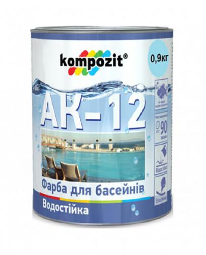 Фарба для басейна АК-12 блакитна, 0,9 кг