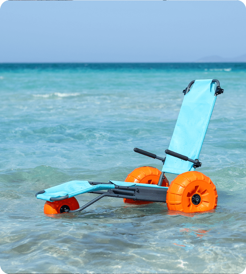 Пляжне крісло-шезлонг Beachstar на 3 колеса + підлокітники і ремінь безпеки