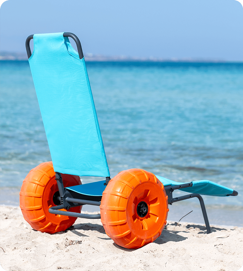 Пляжне крісло - шезлонг Beachstar на 2 колеса