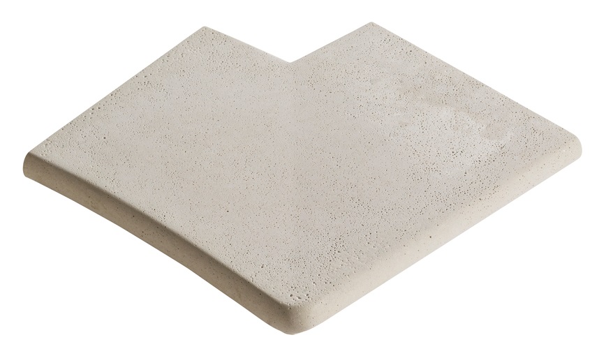 Камінь 28 кут для сходів правий R150, Rustique bullee, тон Pierre