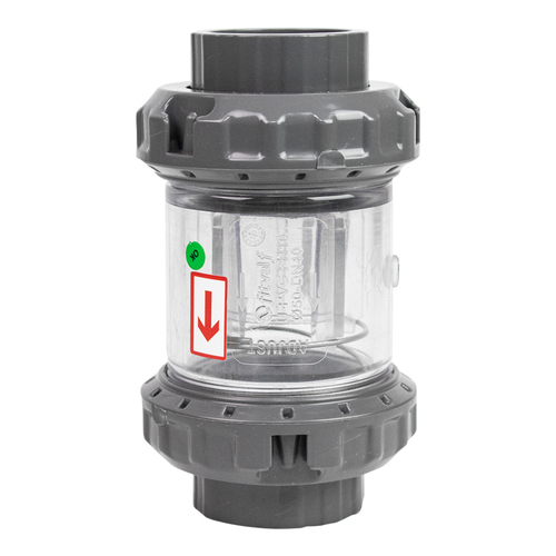 Прозорий зворотній клапан пружинний 50мм, PN16, Fitvalf