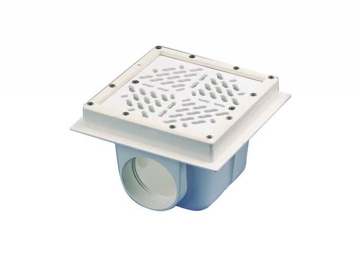 Донний злив під лайнер 90мм, латунні вставки, квадратний