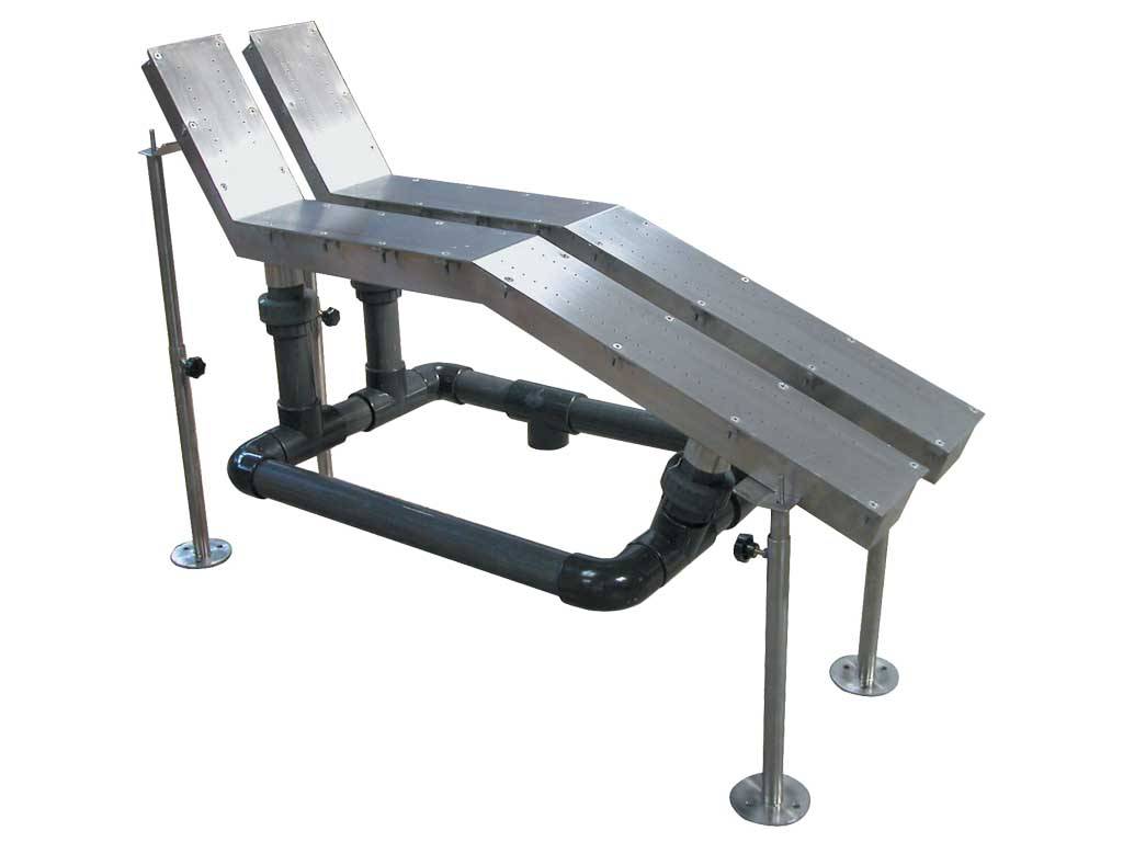 Лежак масажний одинарний, нерж. 304