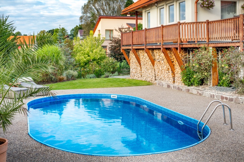 Басейн каркасний 5,25х3.2х1.5 м з отворами, для монтажу в ґрунт, IBIZA OVAL