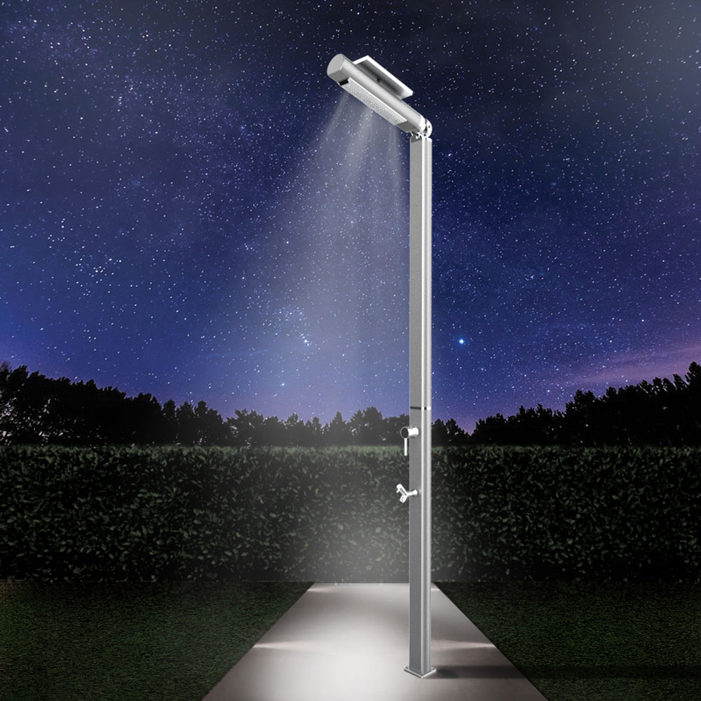 Душ вуличний Aquaviva Quick з LED підсвіткою та з мийкою для ніг, білий Q825/9003-QL